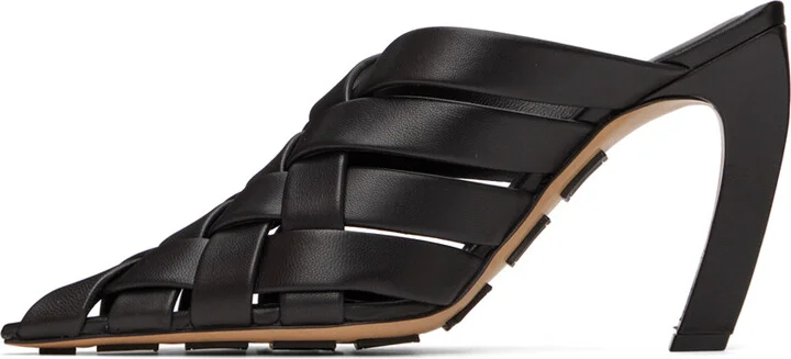 Bottega Veneta Black Alfie Mules - Image 3