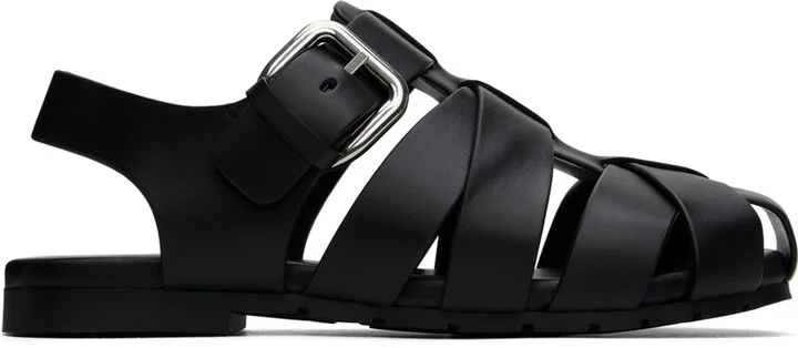 Bottega Veneta Black Alfie Sandals
