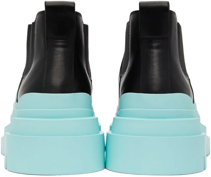 Bottega Veneta Black & Blue Tire Chelsea Boots - Image 2