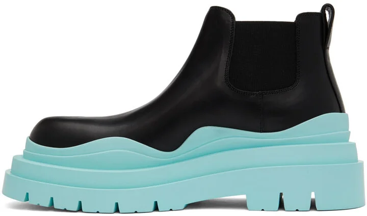 Bottega Veneta Black & Blue Tire Chelsea Boots - Image 3