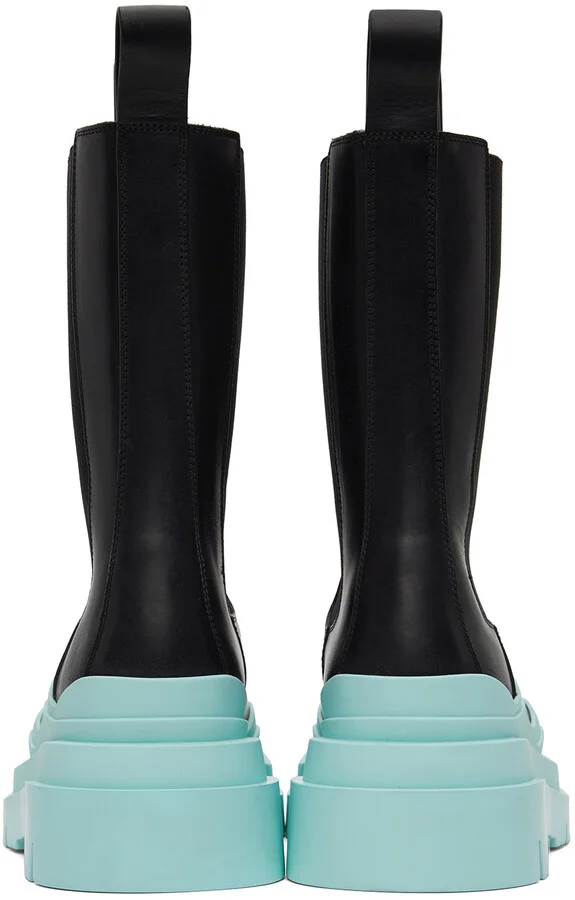 Bottega Veneta Black & Blue Tire Chelsea Boots - Image 2