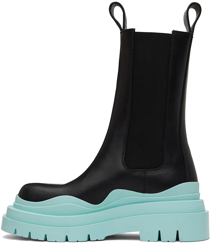 Bottega Veneta Black & Blue Tire Chelsea Boots - Image 3