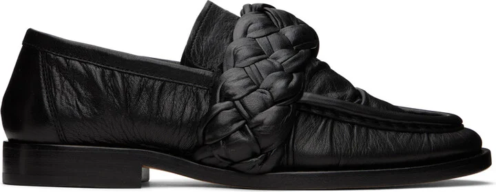 Bottega Veneta Black Braided Loafers