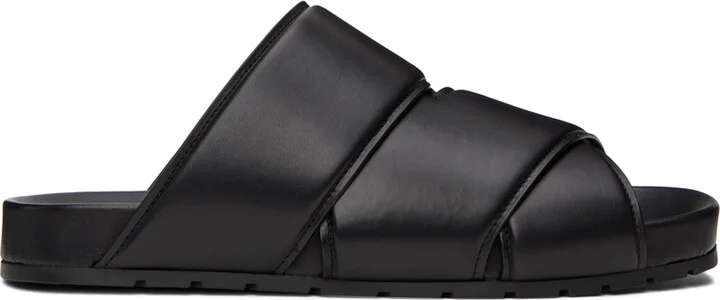 Bottega Veneta Black Bridge Mule Sandals