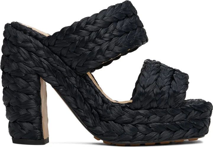 Bottega Veneta Black Canalazzo Sandals