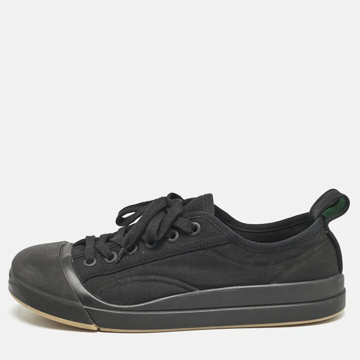 Bottega Veneta Black Canvas Vulcanized Sneakers Size 41