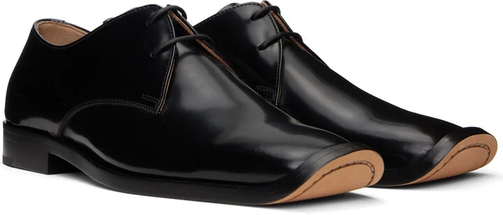 Bottega Veneta Black Comma Lace-Up Derbys - Image 4