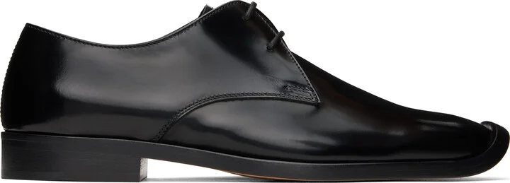 Bottega Veneta Black Comma Lace-Up Derbys