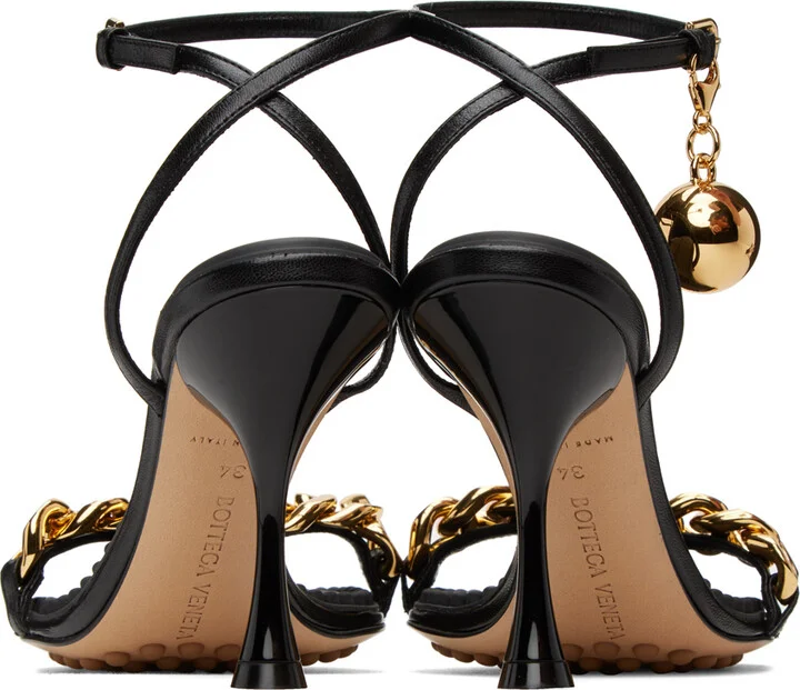 Bottega Veneta Black Dot Heeled Sandals - Image 2