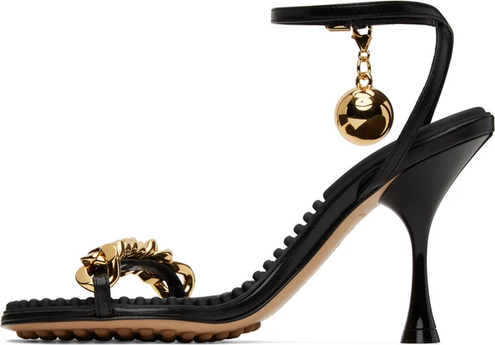 Bottega Veneta Black Dot Heeled Sandals - Image 3