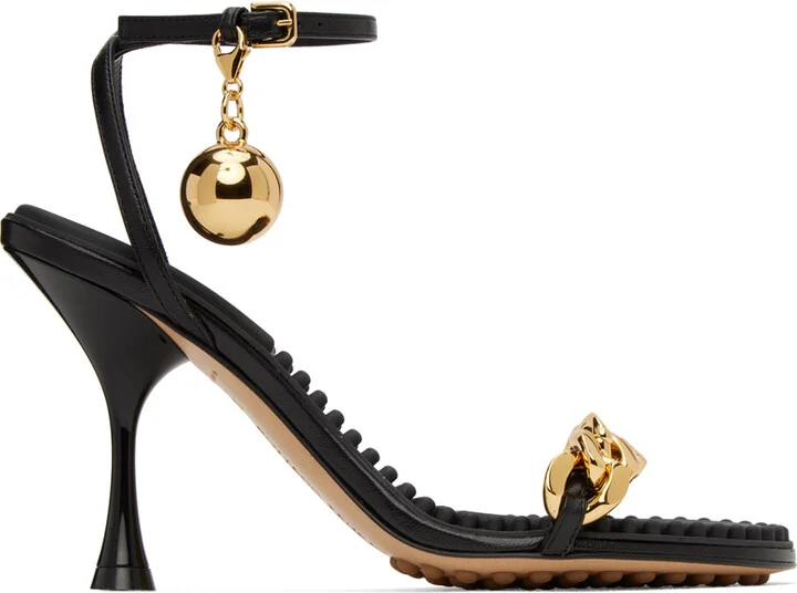 Bottega Veneta Black Dot Heeled Sandals