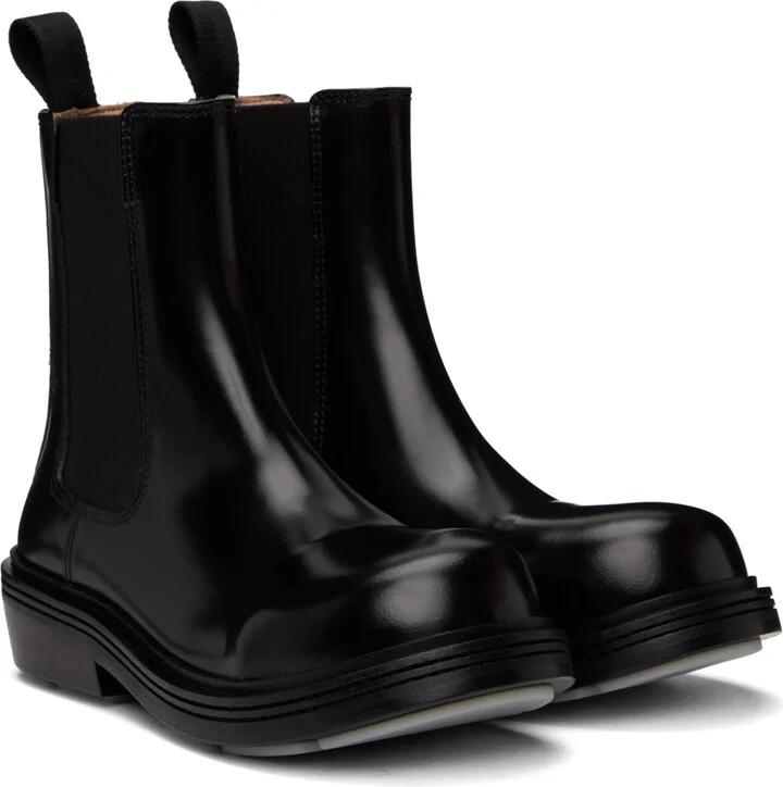 Bottega Veneta Black Fireman Chelsea Boots - Image 4