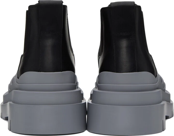 Bottega Veneta Black & Gray Tire Chelsea Boots - Image 2
