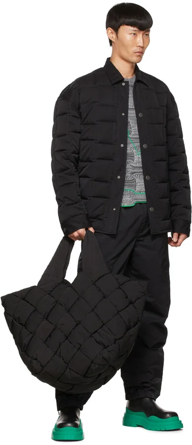 Bottega Veneta Black & Green Tire Chelsea Boots - Image 5