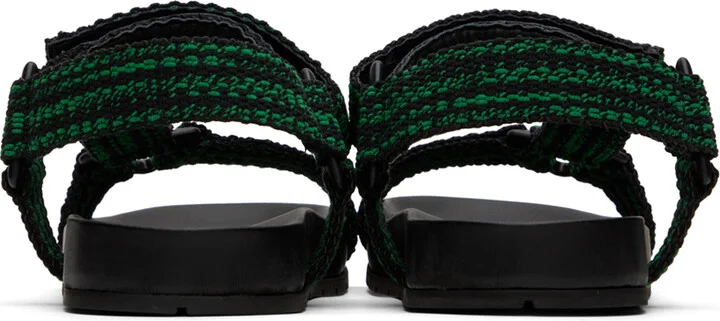 Bottega Veneta Black & Green Trip Sandals - Image 2