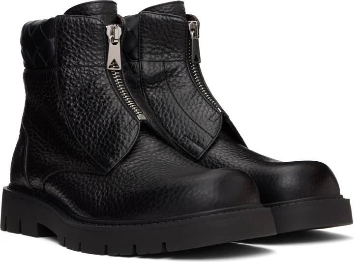 Bottega Veneta Black Haddock Ankle Boots - Image 4