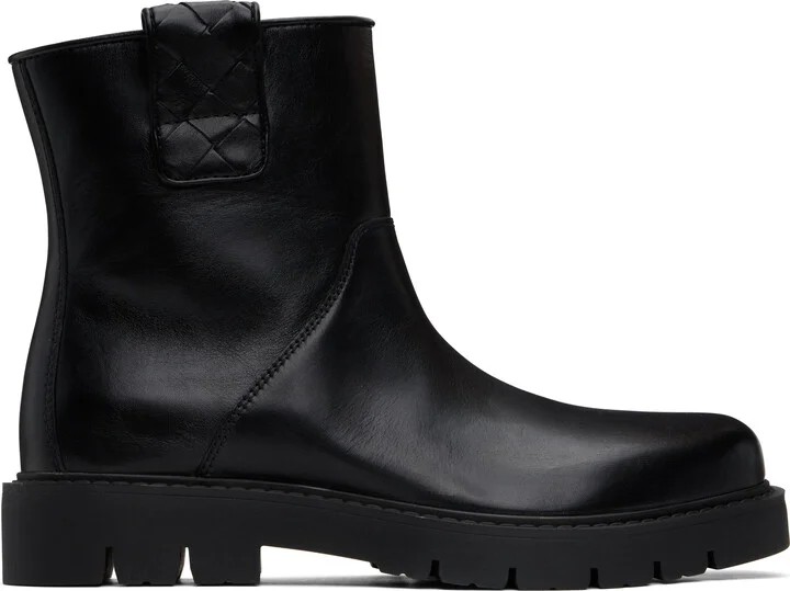 Bottega Veneta Black Haddock Ankle Boots