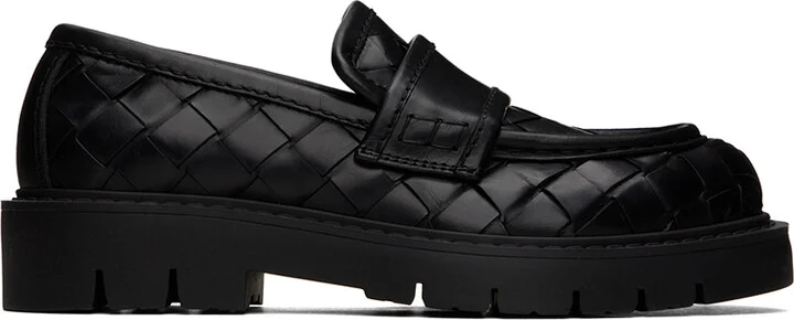 Bottega Veneta Black Haddock Loafers
