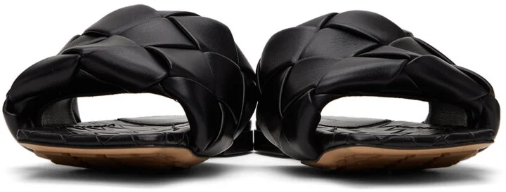 Bottega Veneta Black Intrecciato Lido Flat Sandals - Image 2