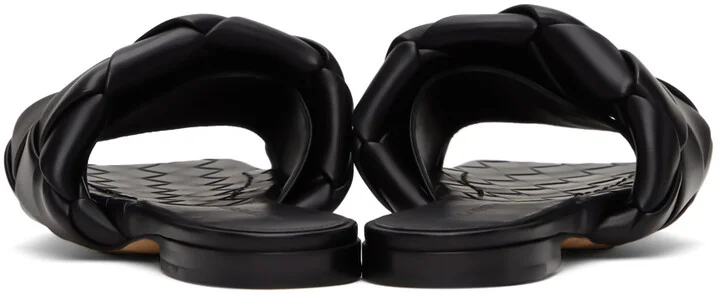 Bottega Veneta Black Intrecciato Lido Flat Sandals - Image 4
