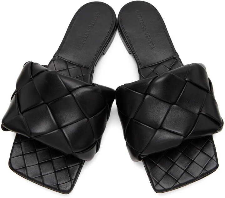 Bottega Veneta Black Intrecciato Lido Flat Sandals - Image 5