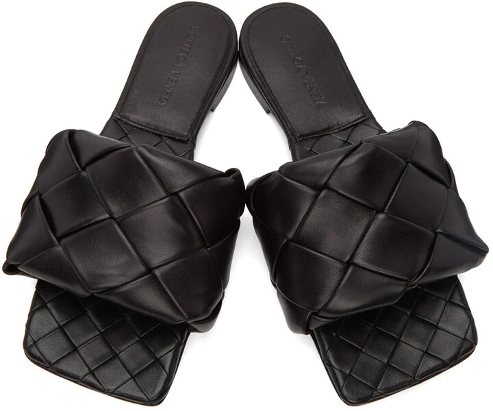 Bottega Veneta Black Intrecciato Lido Sandals - Image 5