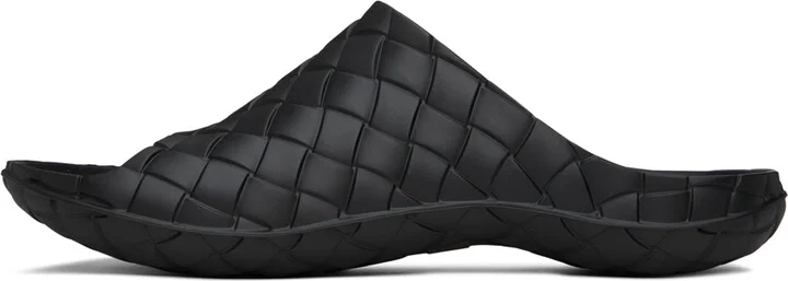 Bottega Veneta Black Intrecciato Sandals - Image 3