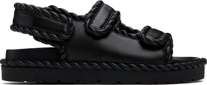 Bottega Veneta Black Jack Flat Sandals