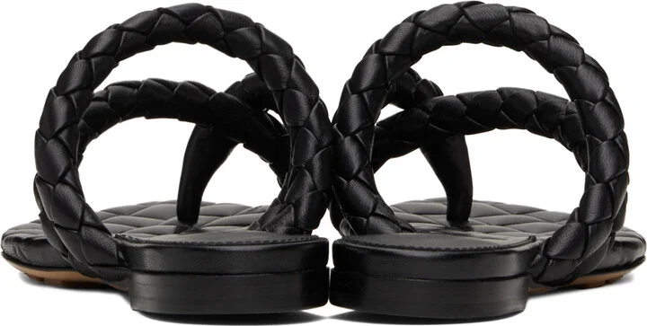 Bottega Veneta Black Leaf Flat Sandals - Image 2