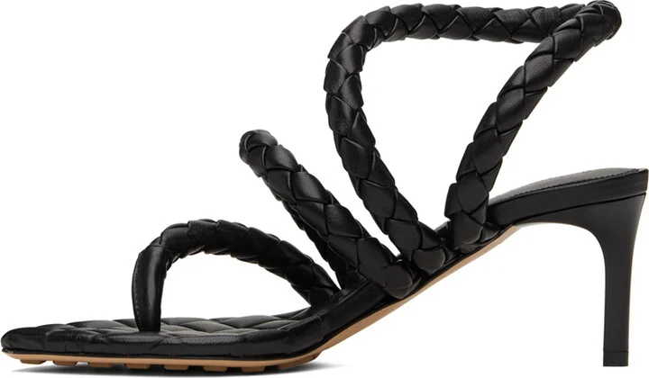 Bottega Veneta Black Leaf Heeled Sandals - Image 3