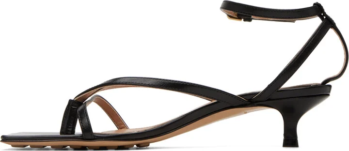 Bottega Veneta Black Lounge Heeled Sandals - Image 3