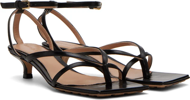 Bottega Veneta Black Lounge Heeled Sandals - Image 4
