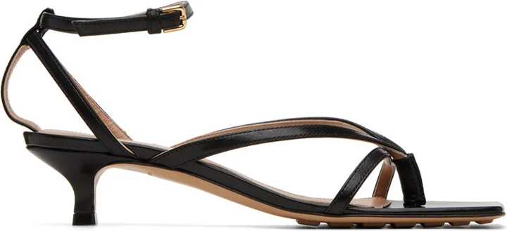 Bottega Veneta Black Lounge Heeled Sandals