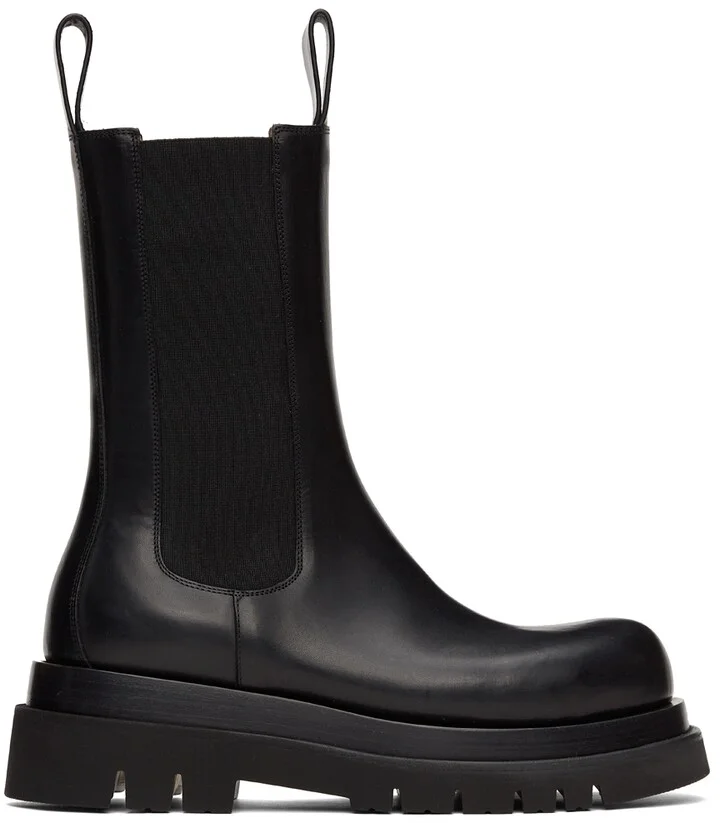 Bottega Veneta Black Lug Chelsea Boots