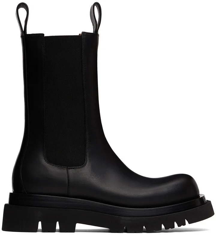 Bottega Veneta Black Lug Chelsea Boots