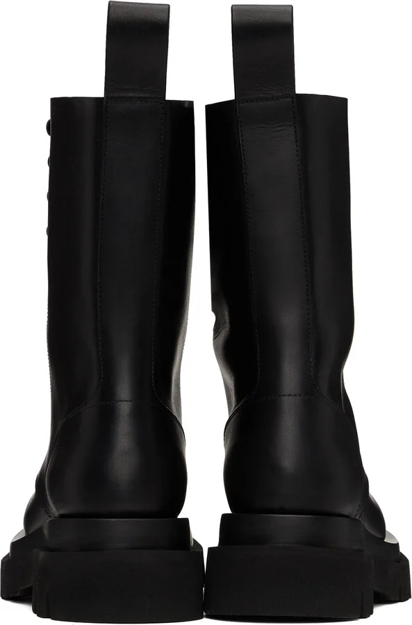 Bottega Veneta Black Lug Lace-Up Boots - Image 2