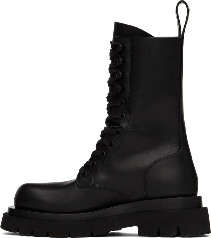 Bottega Veneta Black Lug Lace-Up Boots - Image 3