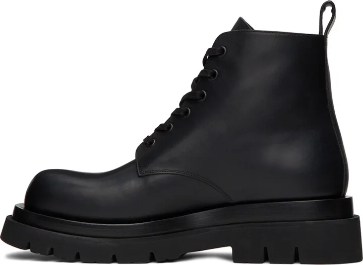 Bottega Veneta Black Lug Lace-Up Boots - Image 3