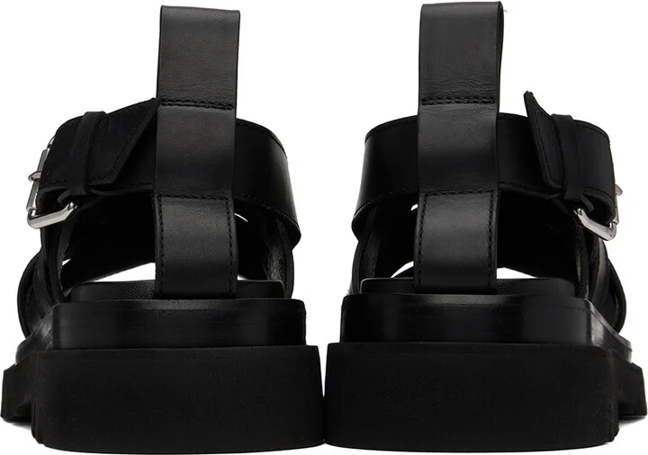 Bottega Veneta Black Lug Sandals - Image 2