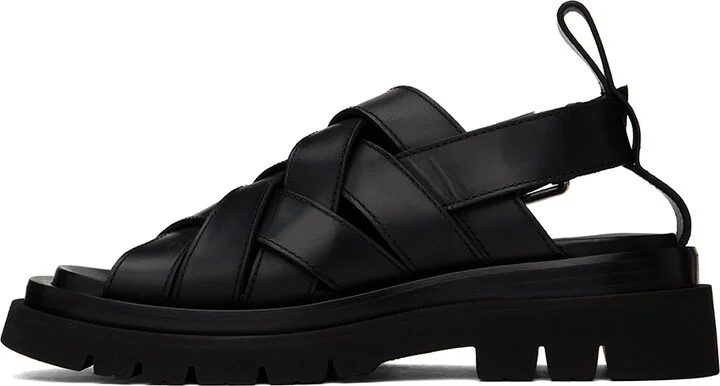 Bottega Veneta Black Lug Sandals - Image 3