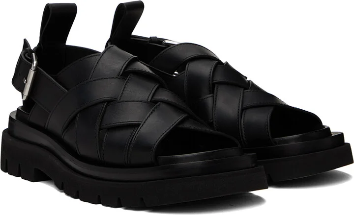 Bottega Veneta Black Lug Sandals - Image 4