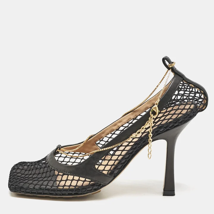Bottega Veneta Black Mesh Strech Pumps Size 34