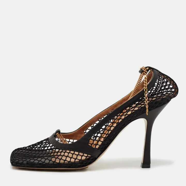 Bottega Veneta Black Mesh Stretch Pumps Size 38.5