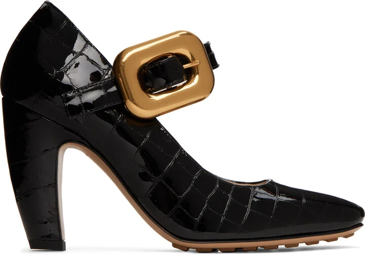 Bottega Veneta Black Mostra Mary-Jane Heels