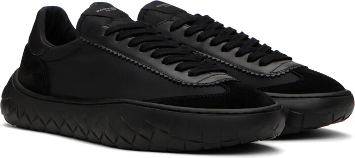 Bottega Veneta Black Nylon & Suede Sneakers - Image 4