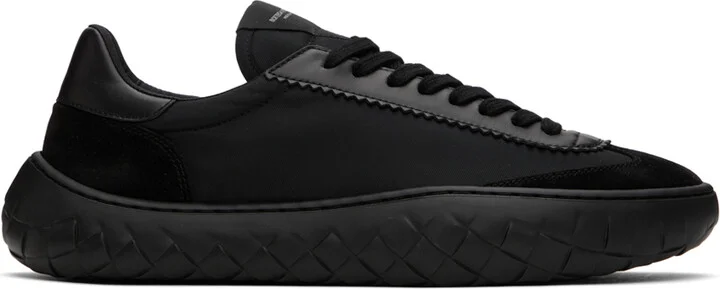 Bottega Veneta Black Nylon & Suede Sneakers
