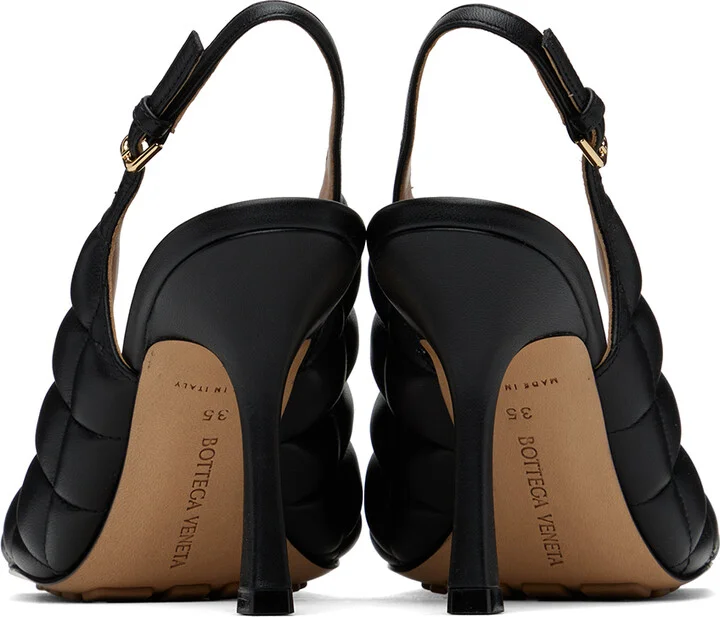 Bottega Veneta Black Padded Heeled Sandals - Image 2