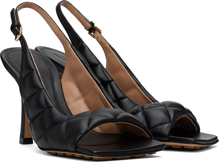 Bottega Veneta Black Padded Heeled Sandals - Image 4