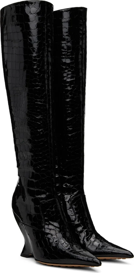 Bottega Veneta Black Punta Boots - Image 4
