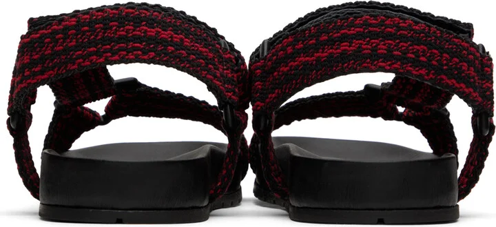 Bottega Veneta Black & Red Trip Sandals - Image 2